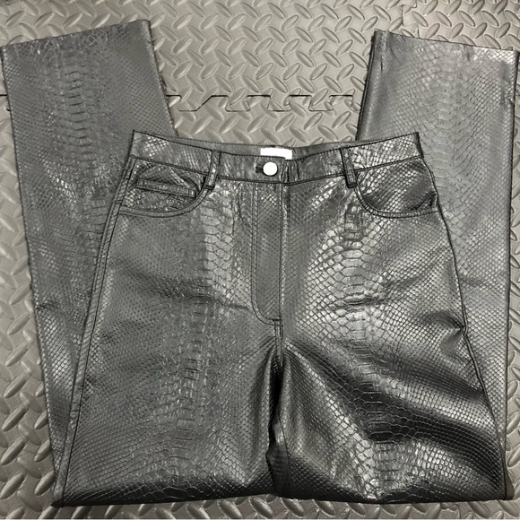 609. Wilfred Vegan Leather Pants in Black Python Embossed Size 6 - Picture 6 of 11
